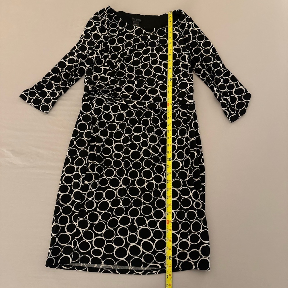 Ann Taylor Black & White Circles Dress Size Large - Picture 8 of 9